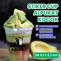 Stiker Kemasan Alpukat Kocok isi 100Pcs Kemasan Minuman Bahan Vinyl Transparan
