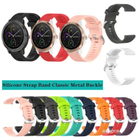 20mm Silicone Watch Band Classic Metal buckle Strap for Garmin Vivoactive 3 Music for Forerunner 645 245 Replacement strap