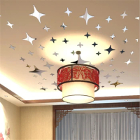 Gypsophila mirror paste ceiling star Wall Stickers for living room background bedroom decoration home accessories bathroom