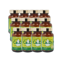 【健康食妍】離子植物鈣+D3 60粒_12件組(補鈣 L型離子植物乳酸鈣 維生素D3 維生素K 酵母鎂 鈣鎂)