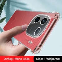 Soft Airbag Silicone Shockproof Phone Case for VIVO iQOO12 iQOO 12 Pro 12Pro 5G Luxury Transparent TPU Original Back Cover Funda