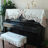Retro Embroidered Piano Cover Stool Covers Home Piano Proof Dust Decor Cover Cloth Home Decor Flower Embroidery Piano Cloth
