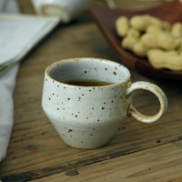復古餐杯粗陶日式手工咖啡杯小號濃縮咖啡杯日本手沖咖啡杯1入