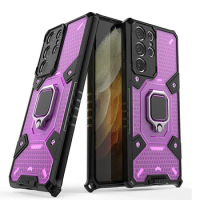 Mesh Textured Clear Phone Case For Samsung Galaxy S22 Ultra S21 FE S21 A32 A72 A52 Lanyard Military Grade Shockproof Phone Case