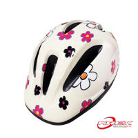 KREX CS-2700 兒童自行車安全帽 奶茶花朵