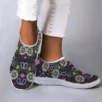 INSTANTARTS Boho/abstract Art Design Loafers Floral/floral Print Slip-on Shoes Comfortable Mesh Shoes Women's Casual Sneakers