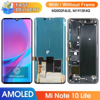 AMOLED Screen for Xiaomi Mi Note 10 Lite Lcd Display Digital Touch Screen With Frame for Mi Note 10 Lite M2002F4LG M1910F4G