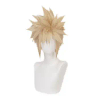 Game Final Fantasy Vii Cloud Strife Cosplay Wig Golden Two Kinds Hair Heat Resistant Synthetic Halloween Party Accessories Props