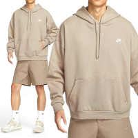 Nike Club FT Oversized Po H 男款 卡其色 運動 休閒 寬鬆 毛圈 長袖 HJ1817-247