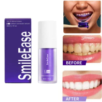 30ml V34 Purple Whitening Fresh Breath Brightening Toothpaste Remove Stains Reduce Yellowing Care For Teeth Gums Oral Care