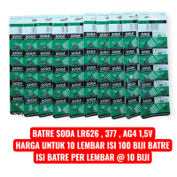 ( 10 LEMBAR ) baterai jam tangan SODA LR 626 377 AG4 LR626 baterai original isi 100 biji battery