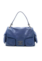 Chanel 二手香奈兒 (Chanel) 魚子醬光澤 Coco Rider 多口袋翻蓋包