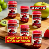 COMBO 3KG ( 6 HỦ X 500G ) SATẾ ỚT KHÔ SIÊU CAY - CHÚ HÙNG FOODS - THƠM NGON, CAY NỒNG - ĂN CHAY ĐƯỢC