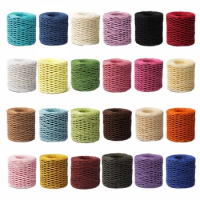 Raffia Yarn Soft Cotton Raffia Straw Yarn Length 150m Colorful Thread DIY Weaving Material for Straw Bags Baskets Hat