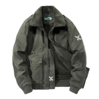 Men Outdoor Military Tactical Bomber Flight Jacket Plus Velvet Wear Resistant Thermal Cotton Coats Climbing Training Army Jacket