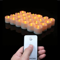 Pack of 12 Battery Votive Candles With Remote,Remote Led Candles,Small Tea Lights,Party Candles,Electronic Candles Remote
