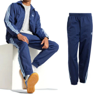 【adidas 愛迪達】Firebird Pants 男款 藍色 運動 休閒 三葉草 亞規 口袋 長褲 JP1249