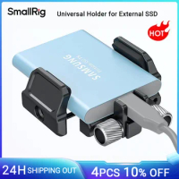 SmallRig Universal Holder for External SSD Holder Clamp With Cold Shoe and 1/4"-20 Screws for Samsung T5 SSD -2343