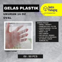 Gelas Plastik Oval 14 oz Polos / Cup Pop Ice / Gelas Es Teh Jumbo / Es Teh Solo