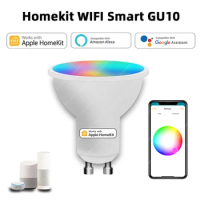 Homekit GU10 Lamps Home APP Voice Control WIFI Smart Bulb RGBCW LED Light Bulbs 5W Dimmable SIRI Alexa Google Home spotlight
