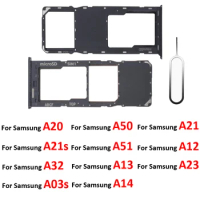 For Samsung A20 A50 A21 A21s A51 A12 A13 A23 A03s A14 A146P 5G Phone Sim Tray SD Card Chip Tray Slot Holder Pocket