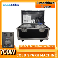 0 TAX 2PCS 700w Cold Spark Machine flightcase Ti Powder 750W DMX Remote Cold Firework Machine Fountain Stage Spark Machine