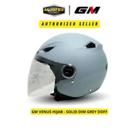 GM VENUS HIJAB SOLID HELM OPEN FACE VISOR LIGHT SMOKE M DIM GREY DOFF