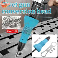 Electric Rivet Gun Kit Portable Rivet Nut Gun Drill Adapter Cordless Electric Drill Rivet Gun Head Core Pulling Rivet Machine