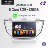 Carplay PX6 10.1" 2 din Android 13.0 128G+8GB RAM 8Core Car DVD Player For Hyundai IX35 TUCSON 2015-2017 GPS autoradio car radio