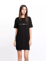 Third Day LTB87 Dress Kaos Casual LD katakana Line Dress Hitam