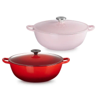 【Le Creuset】琺瑯鑄鐵鍋媽咪鍋28cm(薰衣草/櫻桃紅 2色選1)