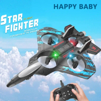 Stock Available [NEW]Remote Control Airplane 2.4G with Light Drone Foam Glider EPP Stunt 360 °   Spi