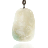【喜緣玉品】天然冰糖黃雙彩翡翠玉觀音掛飾(直)