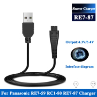 USB Charger For Panasonic ES-RT44 ES-RT51 ES-RT54 ES-RT60 ES-RT64 ES-RT74 ES-RT81 ES-RT84 RE7-78 ER7-59 Shaver Razor Charger