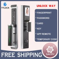 TTlock APP Smart Door Lock Alexa Google Home Fully Automatic Electric Smart Digital Door Lock fingerprint code camera lock