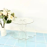 IMPODIO Stand Cake Acrylic Flower Wavy | Display kue dessert estetik | Properti foto display ulang t