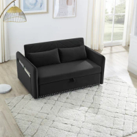 Modern sofa bed with USB port,3 in 1 adjustable sofa lounge chair,padded sofa chair,single person rest bed with side pocket