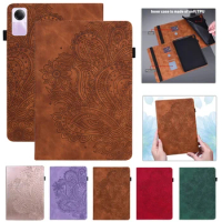 Embossed Flower Flip Cover For Funda Redmi Pad SE Case 11" Wallet Tablet Case For Xiaomi Redmi Pad SE 2023 Cover Coque Capa