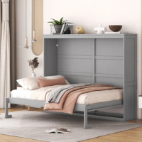 Murphy Bed Wall Bed,Folding bed,Hidden bed,Simple design Bed can be folded away into a cabinet,No Box Spring Needed