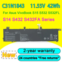 New C31N1843 Laptop Battery For Asus VivoBook S15 S532 S532FL ,S14 S432 S432FA Series High Quality 2 Year Warranty 11.55V 42WH