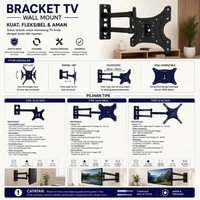 BRACKET TV SWIVEL TELESCOPIC 10 INCH SAMPAI 42 INCH 14 - 42 INCH
