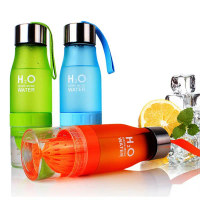 【Ahot】 650ML Water Plastic Bottle Drink More Water h2o Lemon Bottle Plastic Juice Bottles