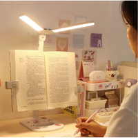 【24H現貨】多功能LED檯燈學習閱讀架帶燈讀書架護眼桌燈看書架夾書器免運