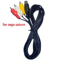 10pcs Replacement 1.8m Nickle Plated Stereo AV Leads Audio Video RCA Cord Composite Cable for Sega Saturn System console