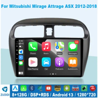 Car Radio 2 Din Android Auto For Mitsubishi Mirage Attrage 2012-2018 Multimedia Players GPS Navigation Stereo Carplay