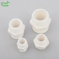 2pcs Outside Diameter 20mm/25mm/32mm/40mm White PVC Male Thread Straight Connector Pipe Fitting Adapter For Garden Irrigation