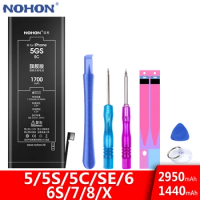 NOHON Battery For iPhone 6S 6 S 7 8 X SE 5S 5C 5 Bateria For iPhone8 iPhone7 iPhone6S iPhone5 iPhone6 Replacement High Capacity