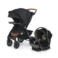 Chicco Bravo Primo Trio Travel System, Quick-Fold Stroller with Chicco KeyFit 35 Zip Extended-Use Infant Car Seat and Stroller
