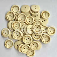 DHL 500bag quality 100Pcs/Bag 15mm/20mm/25mm 2 Holes Wooden Buttons Handmade Letter Love Scrapbooking For Wedding Decoration