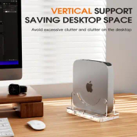 Vertical Stand for Mac Mini Acrylic Laptop Tablet Phone Desktop Stand Anti-Slip Adjustable Keyboard Holder for Apple Mac Mini